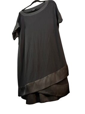 Armani Exchange Black Dress with Layered Hem